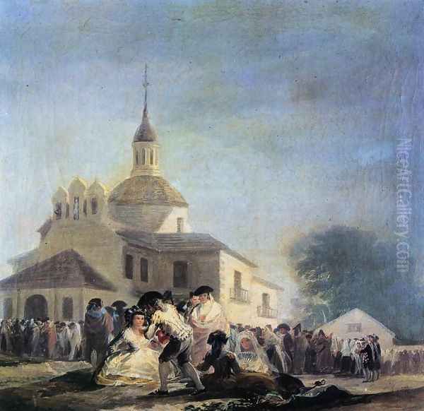 Pilgrimage To The Church Of San Isidro Oil Painting by Francisco Goya Fuendetodos