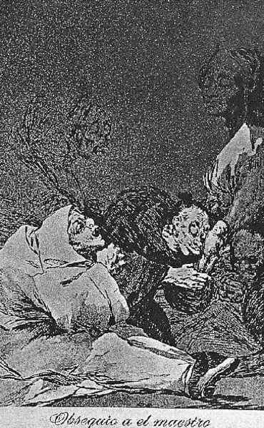 Caprichos Plate 47 Homage To The Master Oil Painting by Francisco Goya Fuendetodos