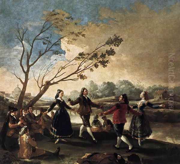 Dance Of The Majos At The Banks Of Manzanares Oil Painting by Francisco Goya Fuendetodos