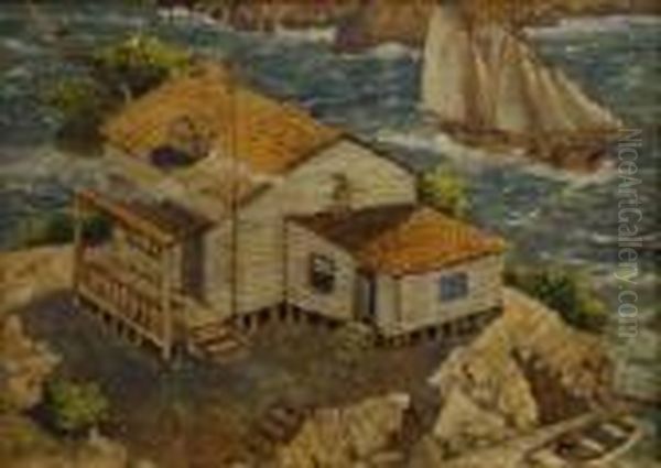 House On The Seaside Oil Painting by Hernando Gonzallo Villa