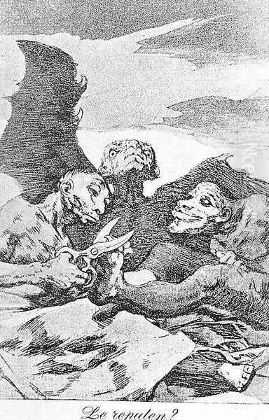 Caprichos - Plate 51: They Pare Oil Painting by Francisco Goya Fuendetodos