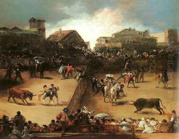The Bullfight Oil Painting by Francisco Goya Fuendetodos