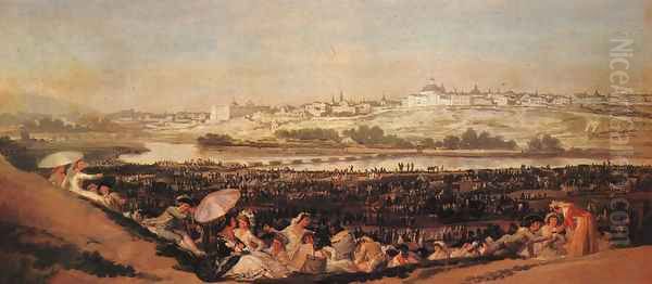 Festival At The Meadow Of San Isadore Oil Painting by Francisco Goya Fuendetodos