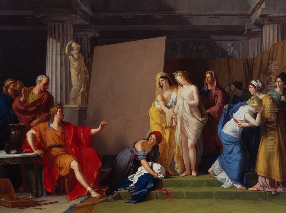 Zeuxis Choosing His Models For The Image Of Helen From Among The Girls Of Croton Oil Painting by Francois-Andre Vincent