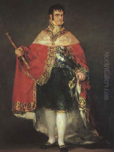 Ferdinand VII In His Robes Of State Oil Painting by Francisco Goya Fuendetodos