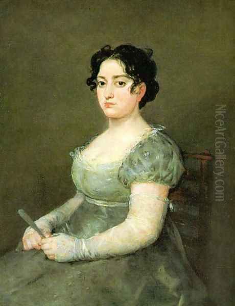 The Woman With A Fan Oil Painting by Francisco Goya Fuendetodos