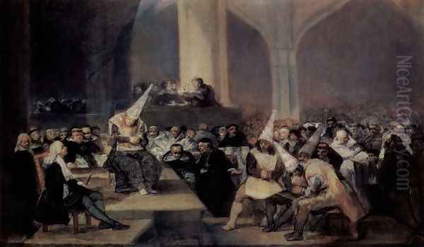 Inquisition Scene Oil Painting by Francisco Goya Fuendetodos