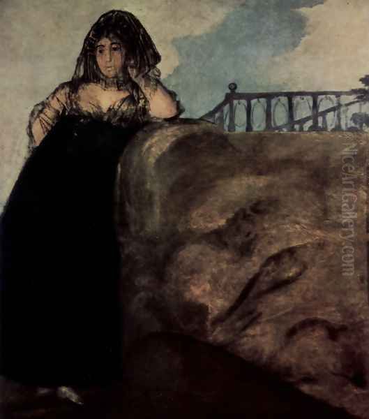 Manola (La Leocadia) Oil Painting by Francisco Goya Fuendetodos