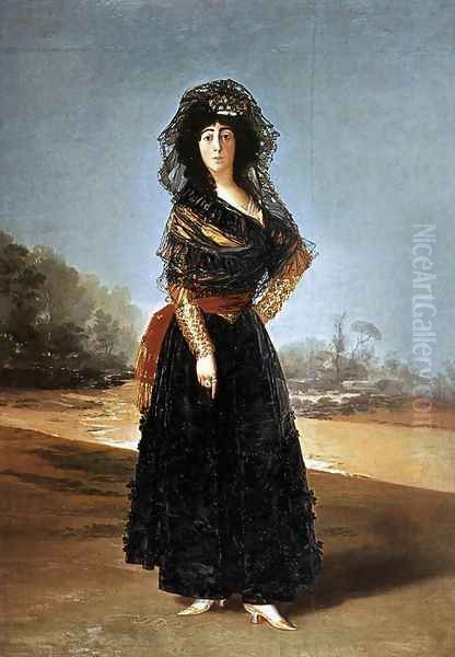 Portrait of the Duchess of Alba Oil Painting by Francisco Goya Fuendetodos