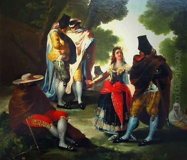 Paseo en Andalucia Oil Painting by Francisco Goya Fuendetodos