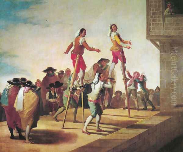 The Stilts Oil Painting by Francisco Goya Fuendetodos