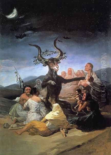 Witches' Sabbath Oil Painting by Francisco Goya Fuendetodos