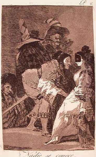 Nobody Knows Himself Oil Painting by Francisco Goya Fuendetodos