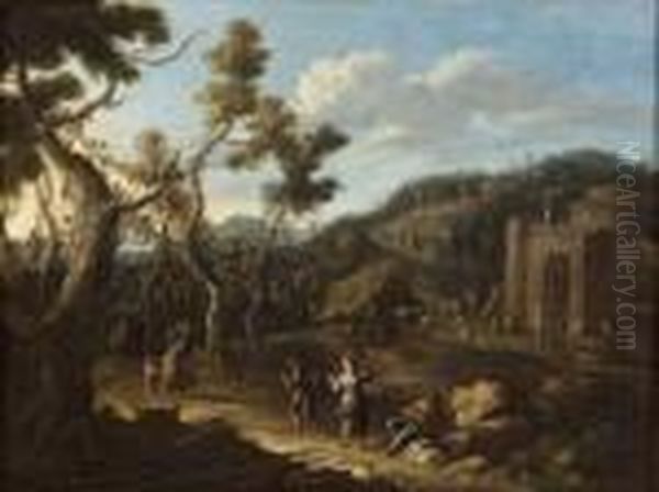 Paesaggio Con
Figure E Scene Di Vendemmia Oil Painting by Nicola Viso