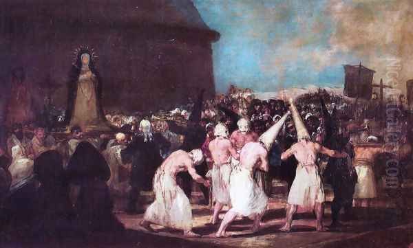 Procesión de disciplinantes Oil Painting by Francisco Goya Fuendetodos