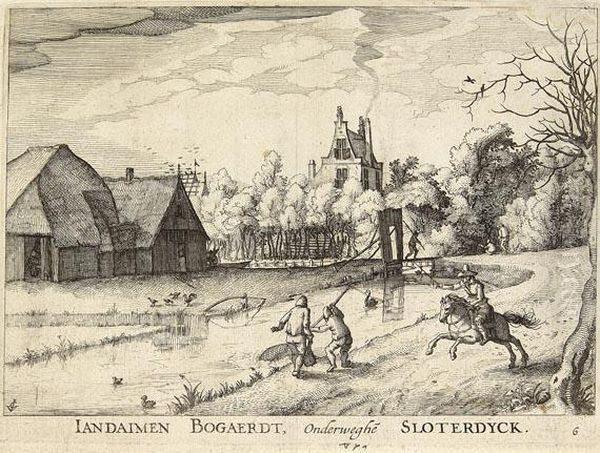 Landaimen Gogaerdt, Onderweghe 
Sloterdyck (ansicht Des Gutes Von Jan Daimen Bei Sloterdyck) Oil Painting by Claes Jansz Ii Visscher