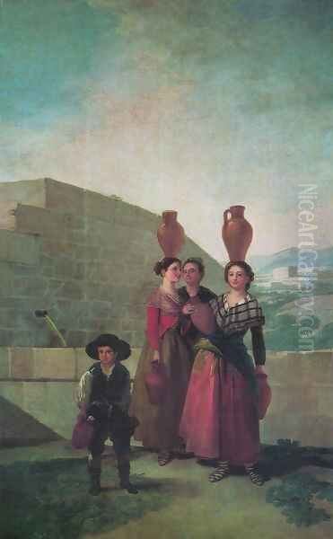 Las mozas del cántaro Oil Painting by Francisco Goya Fuendetodos