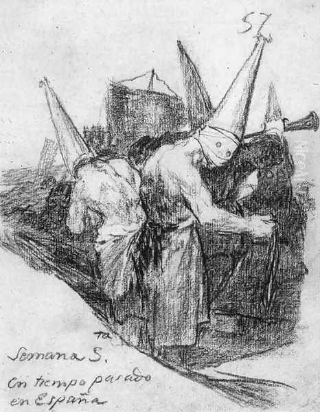 Holy Week in Spain in Times Past Oil Painting by Francisco Goya Fuendetodos