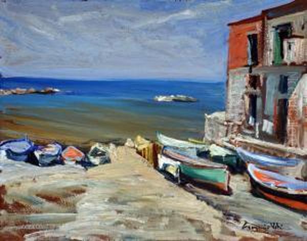 Marina Oil Painting by Eugenio Viti
