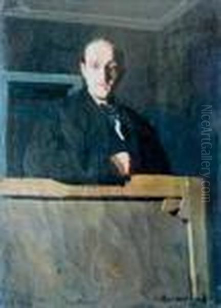 Interno Con Figura Oil Painting by Eugenio Viti