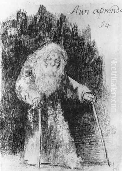 I am Still Learning Oil Painting by Francisco Goya Fuendetodos