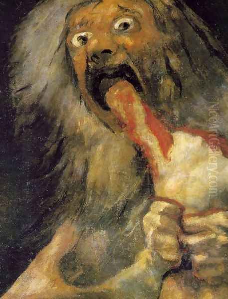 Saturn (Detail) Oil Painting by Francisco Goya Fuendetodos