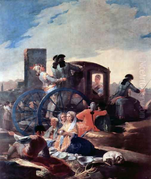 The Pottery Vendor 2 Oil Painting by Francisco Goya Fuendetodos
