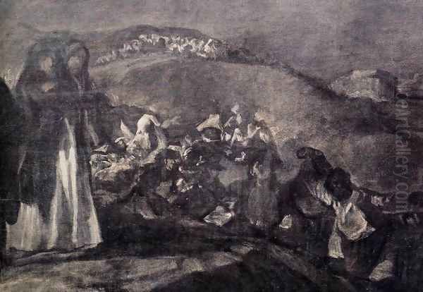 A Pilgrimage to San Isidro (detail) 2 Oil Painting by Francisco Goya Fuendetodos