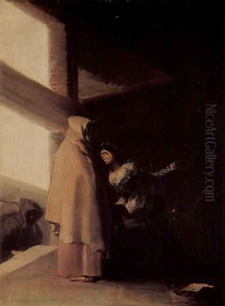 The Monk Visit Oil Painting by Francisco Goya Fuendetodos