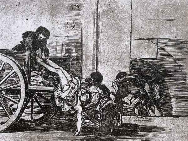Cartloads to the cemetery Oil Painting by Francisco Goya Fuendetodos