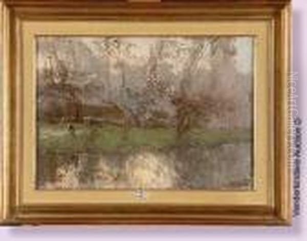 Paysage Anime A La Ferme Oil Painting by Guillaume Vogels