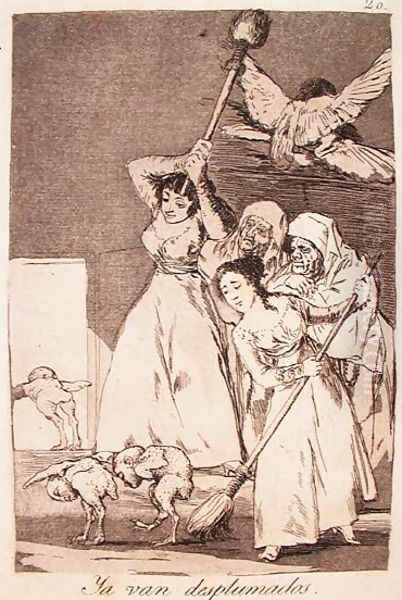 There They Go Plucked Oil Painting by Francisco Goya Fuendetodos