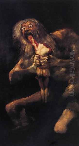 Saturn Devouring One of his Children Oil Painting by Francisco Goya Fuendetodos