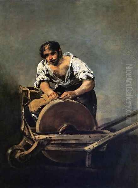 Knife Grinder 2 Oil Painting by Francisco Goya Fuendetodos