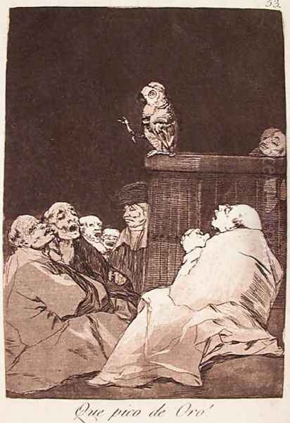 What a Golden Beak! Oil Painting by Francisco Goya Fuendetodos