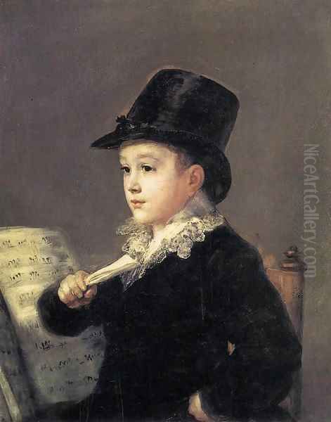 Portrait of Mariano Goya, the Artist's Grandson 2 Oil Painting by Francisco Goya Fuendetodos