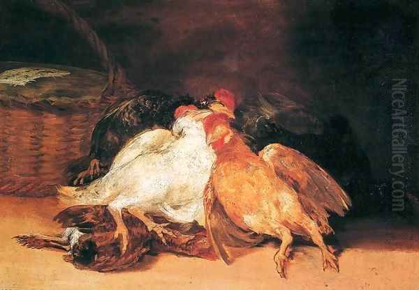 Dead Birds Oil Painting by Francisco Goya Fuendetodos