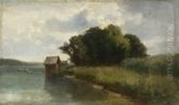 Gebirgssee Oil Painting by Ludwig Gustav Voltz