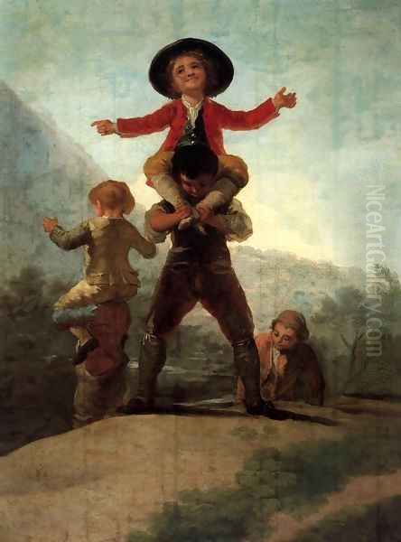 Playing at Giants Oil Painting by Francisco Goya Fuendetodos