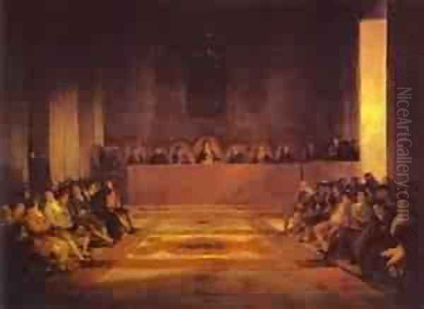 Junta Of The Philippines 1815 Oil Painting by Francisco Goya Fuendetodos