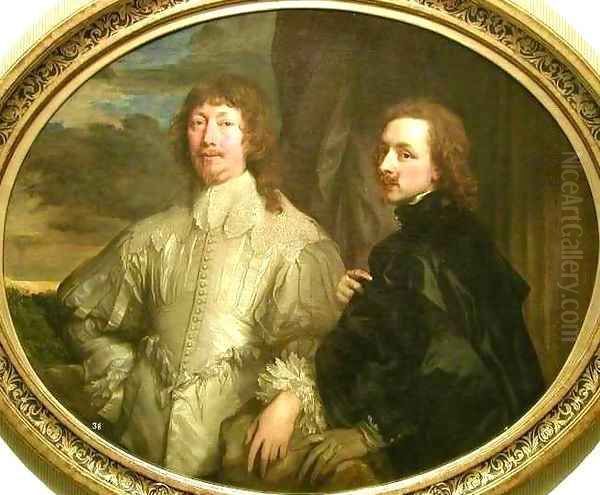 Self Portrait with Sir Endymion Porter Oil Painting by Francisco Goya Fuendetodos