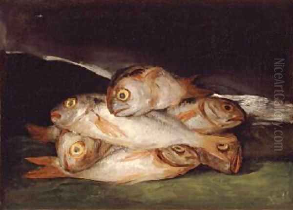 Still Life with Golden Bream 1808 12 Oil Painting by Francisco Goya Fuendetodos