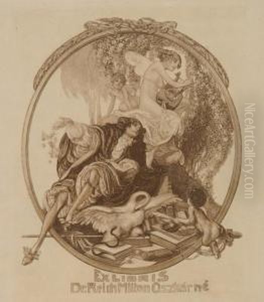 Ex Libris Oil Painting by Franz von (Choisy Le Conin) Bayros