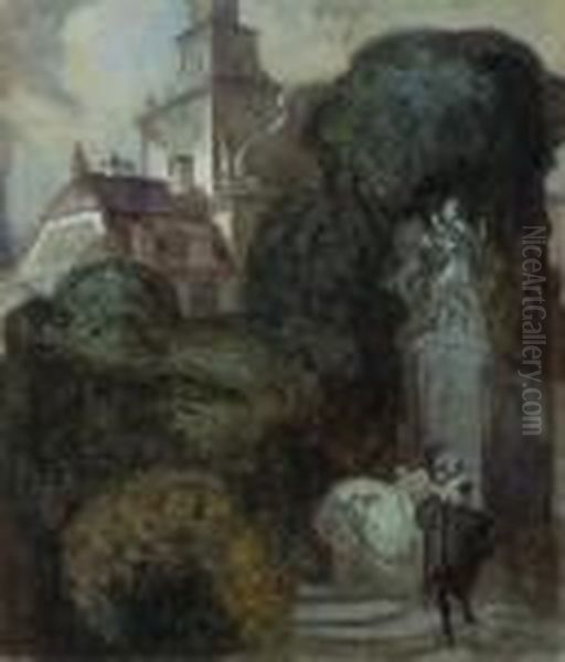 Tete-a-tete Oil Painting by Franz von (Choisy Le Conin) Bayros