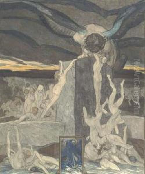 Ode To Dante Oil Painting by Franz von (Choisy Le Conin) Bayros