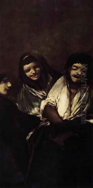 Two Women and a Man 2 Oil Painting by Francisco Goya Fuendetodos