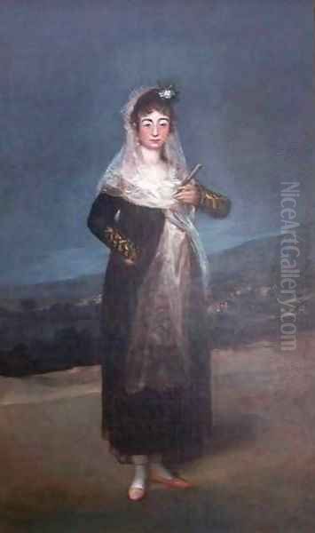 Portrait of Marquesa Santiago Oil Painting by Francisco Goya Fuendetodos