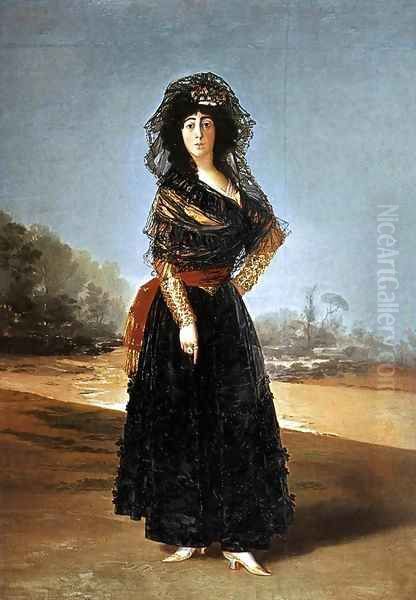 Portrait of the Duchess of Alba 2 Oil Painting by Francisco Goya Fuendetodos