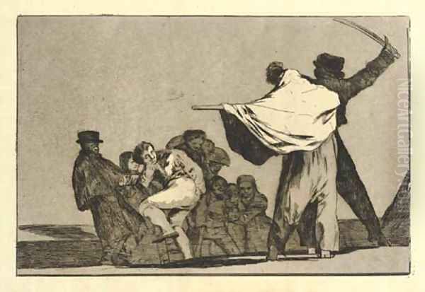 Dos a Uno, meten la Paja en el Culo, from Los Proverbios Oil Painting by Francisco Goya Fuendetodos