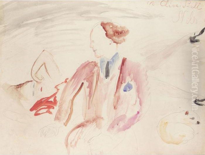 Isadora Duncan And Clive Bell Oil Painting by Nils Von Dardel